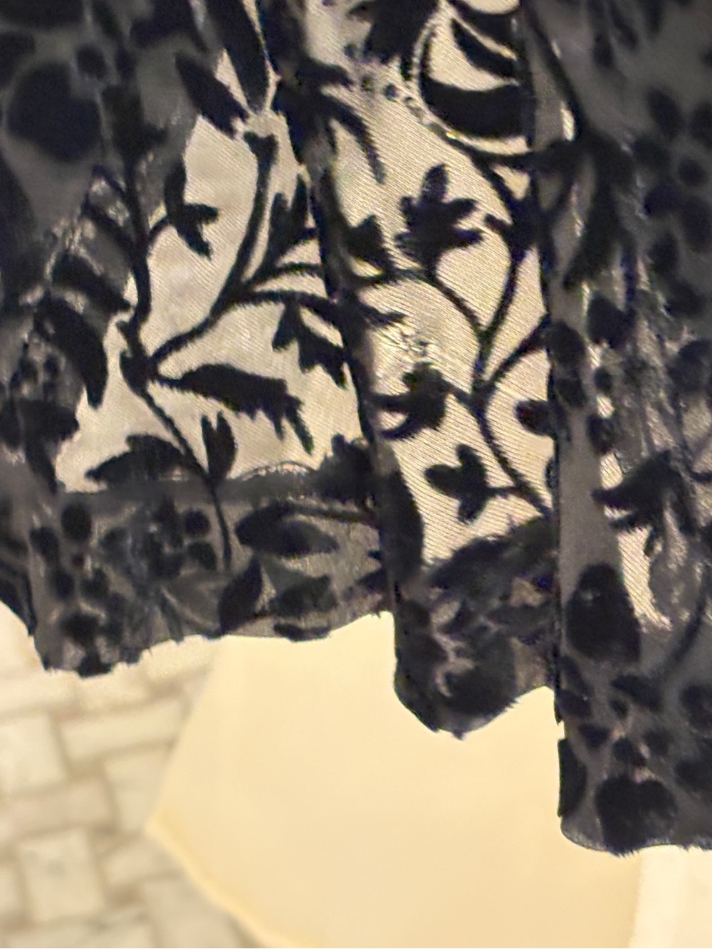Vintage Ralph Lauren Black Floral Devore Halter Maxi Dress with Short Back Train - Picture 6 of 11